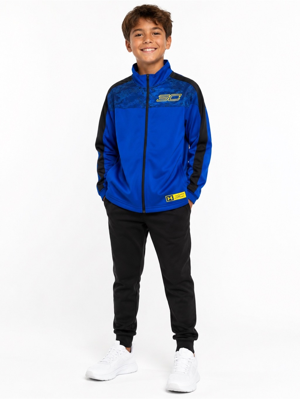 Under Armour Boys SC30 Stephen Curry Full Zip Basketball Jacket Blue Size Large